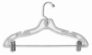 Plastic combination hanger with clips