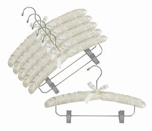 Satin Padded Hangers w/Chrome Hook & Clips