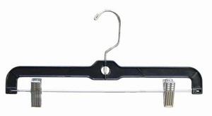 Black Plastic Pant Skirt Hanger with Clips