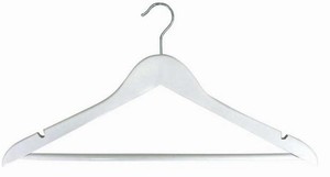 White Wooden Suit Hanger with Bar