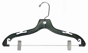Black Plastic suit Hanger w/ Clips