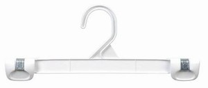 Plastic Gripper Hanger w/ Stationary Hook - White
