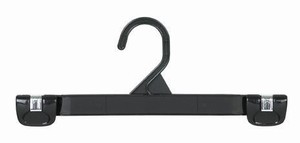 Plastic Gripper Hanger w/ Stationary Hook - Black