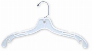 White plastic top hanger