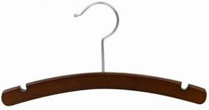 Walnut & Chrome 12" Arched Top Hanger