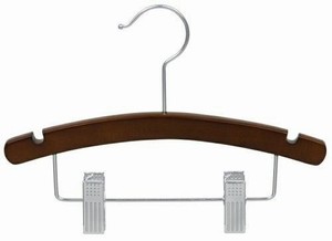 Walnut & Chrome 12" Arched Combination Hanger